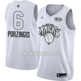 New York Knicks Kristaps Porzingis 6 2018 Kaikki tähti Jordan Brand Valkoinen Pelipaidat Swingman - Miesten